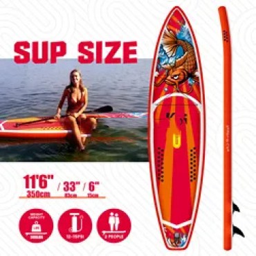 11'6 "KOI Paddle Inflatable Support Board Vertical Paddle Board Water Surfing Surfboard Water Sports ISUP