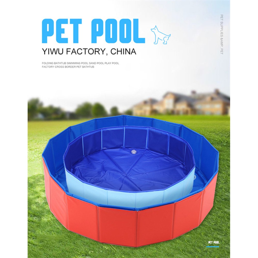 Large dog pool outdoor inflatable folding pet grooming swimming tub