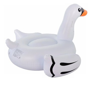 Floating inflatable adult white whooper swan swimming pool toy