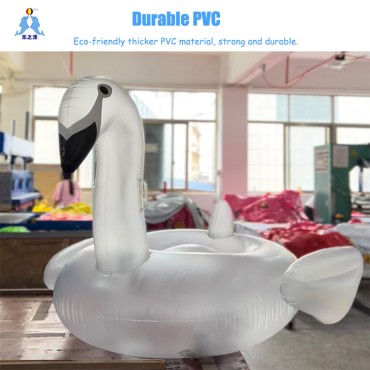 Inflatable transparent plastic Goose Pool floating porch raft with Led lights