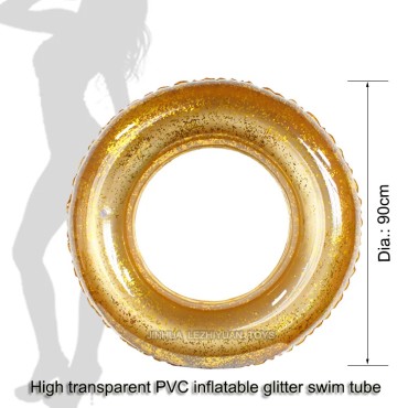 High transparent PVC inflatable flash swimming ring toy Swimming tube Adult beach resort water toy