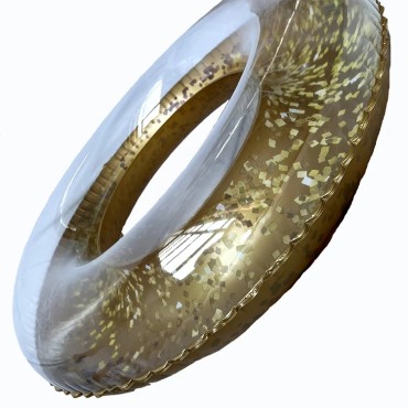 PVC inflatable gold transparent sequin swimming circle aquatic products for adults and children